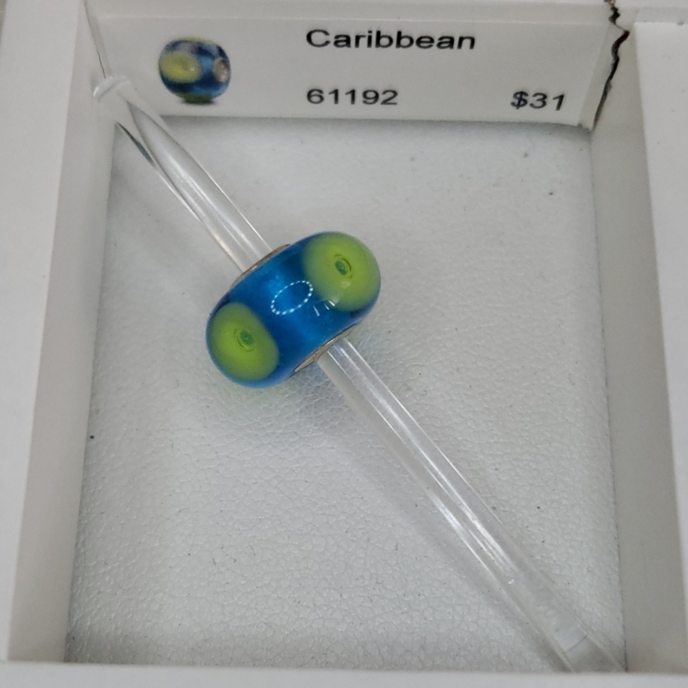 Trollbeads Caribbean Glass Bead silver core